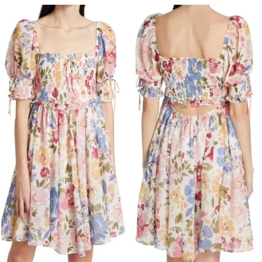 En Saison Floral Mini Dress - Multicolor Size Small